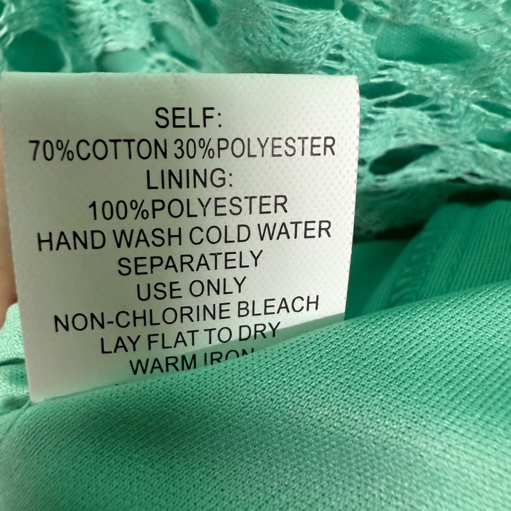 Rabbit Rabbit Rabbit Designs Mint Green Crochet Lace Dress Size 4 - Picture 7 of 7